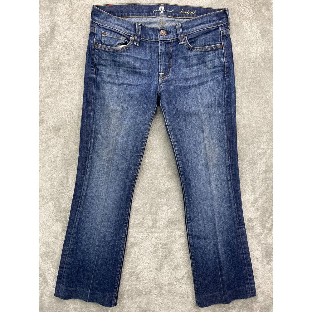 7 For All Mankind Women's Jeans Size 28 (30x27)‎ Boot Cut Low Rise Stretch